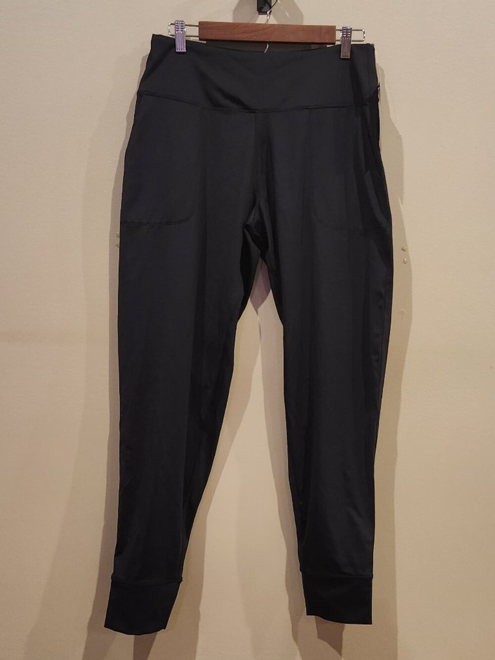 Dragon Fit Black Athletic Jogger Leggings Pockets Size Large